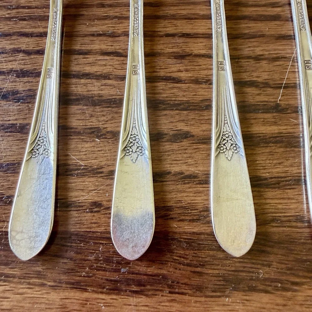 Wm Rogers IS Mary Lou-Devonshire Silverplate 1938 Lot of 7 Salad/Dessert Fork